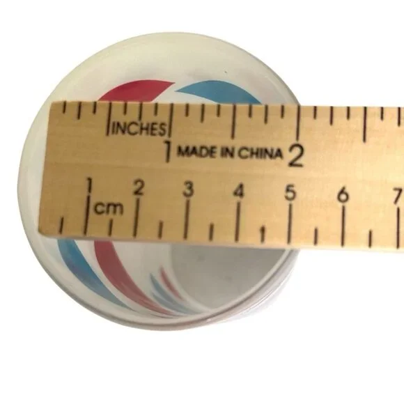 Dairy Queen Frosted Glass Highball Tumbler Retro Red and Blue Pattern Vintage - Picture 8 of 8